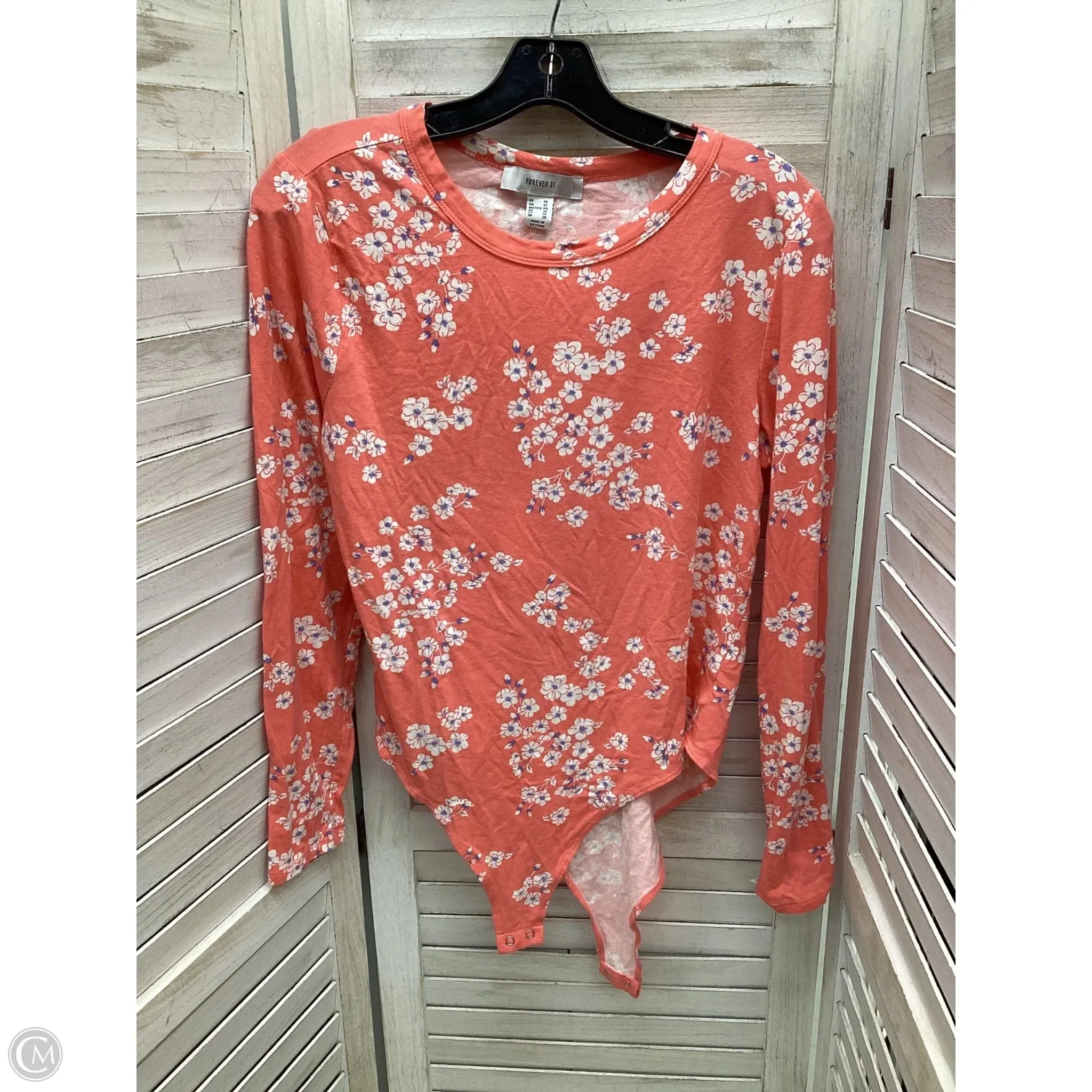 glam bodysuit ribbed bodysuit Bodysuit By Forever 21 In Floral Print, Size: 1x