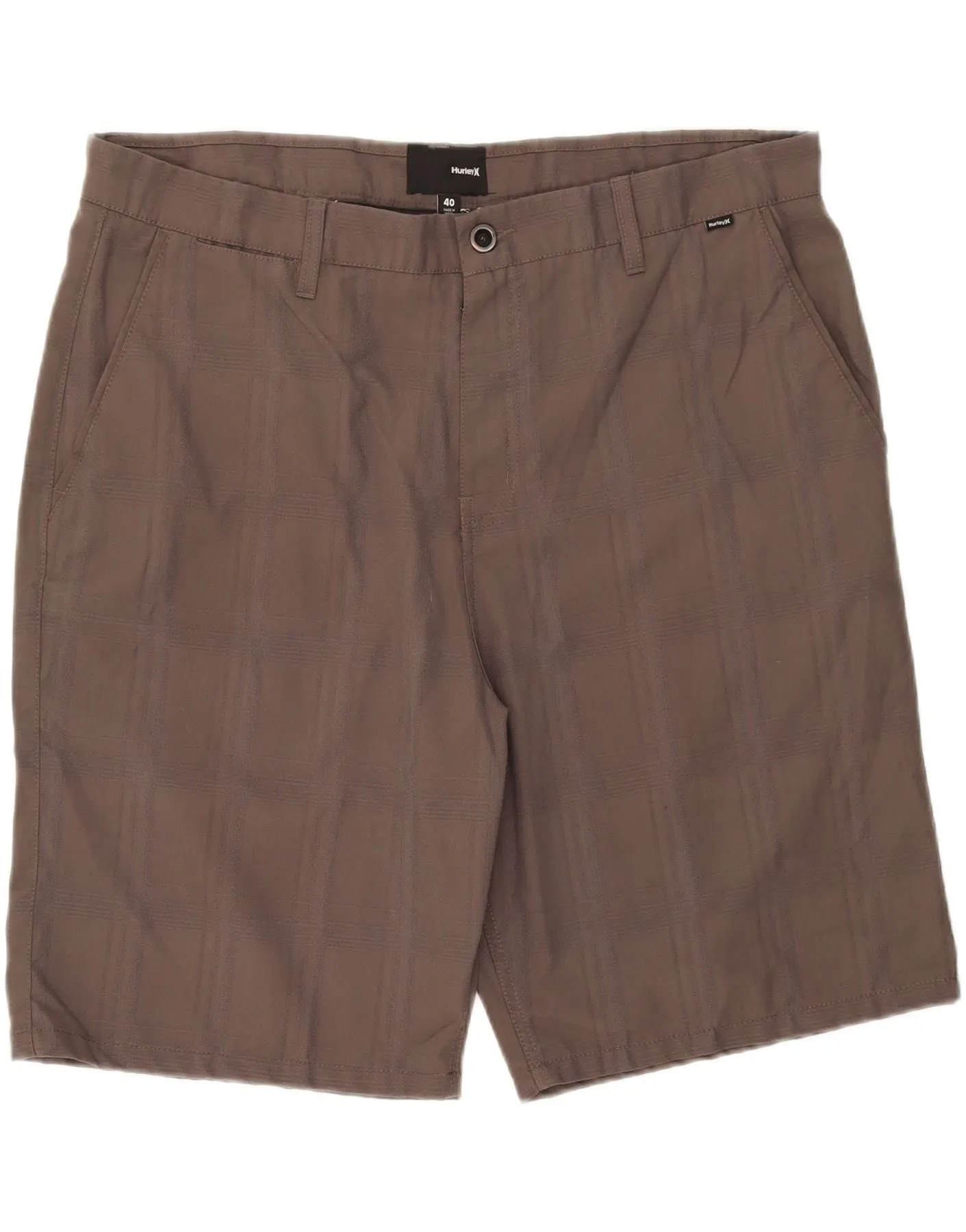HURLEY Mens Chino Shorts W40 XL  Brown Check Polyester present for her
