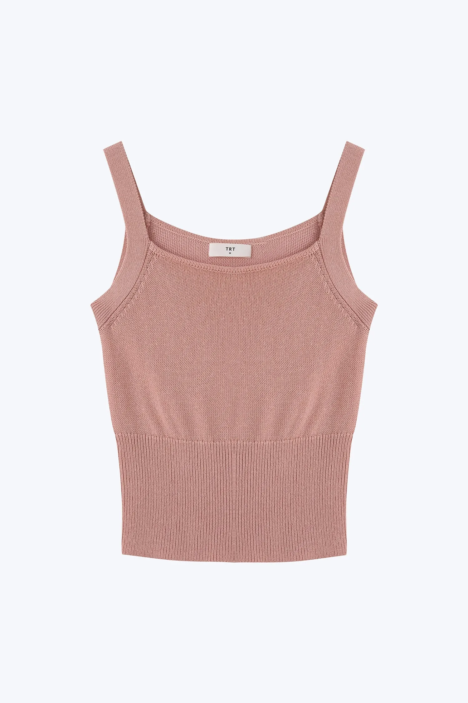 Casual Minimalist Style Knitted Camisole - Blush [AT]