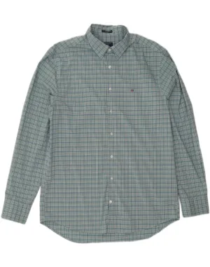 Soft Material Multi Layer Stitching GANT Mens Regular Fit Shirt Size 43/44 17 1/2 XL Blue Check Cotton