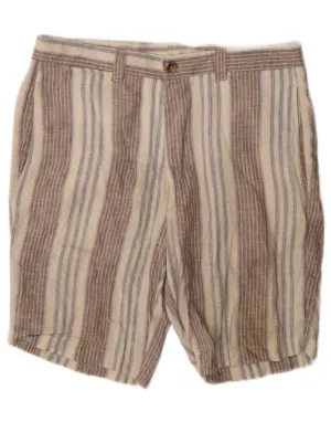 Anti Static Material Urban Wear GEMELLI Mens Chino Shorts IT 50 Large W34 Grey Striped Linen