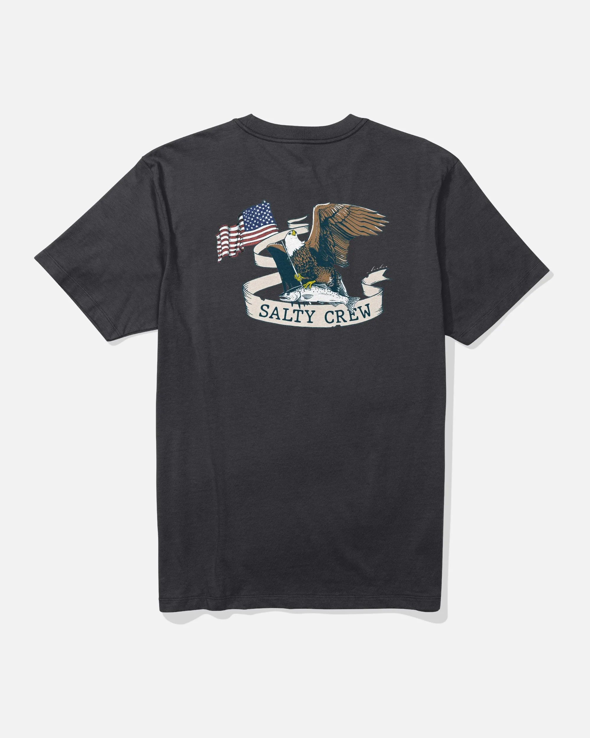 America Eagle Tee - Black Striped modernity Yoga flexibility