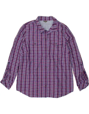 Athleisure Trend All-day Comfort EDDIE BAUER Womens Shirt UK 14 Large Purple Check Polyester
