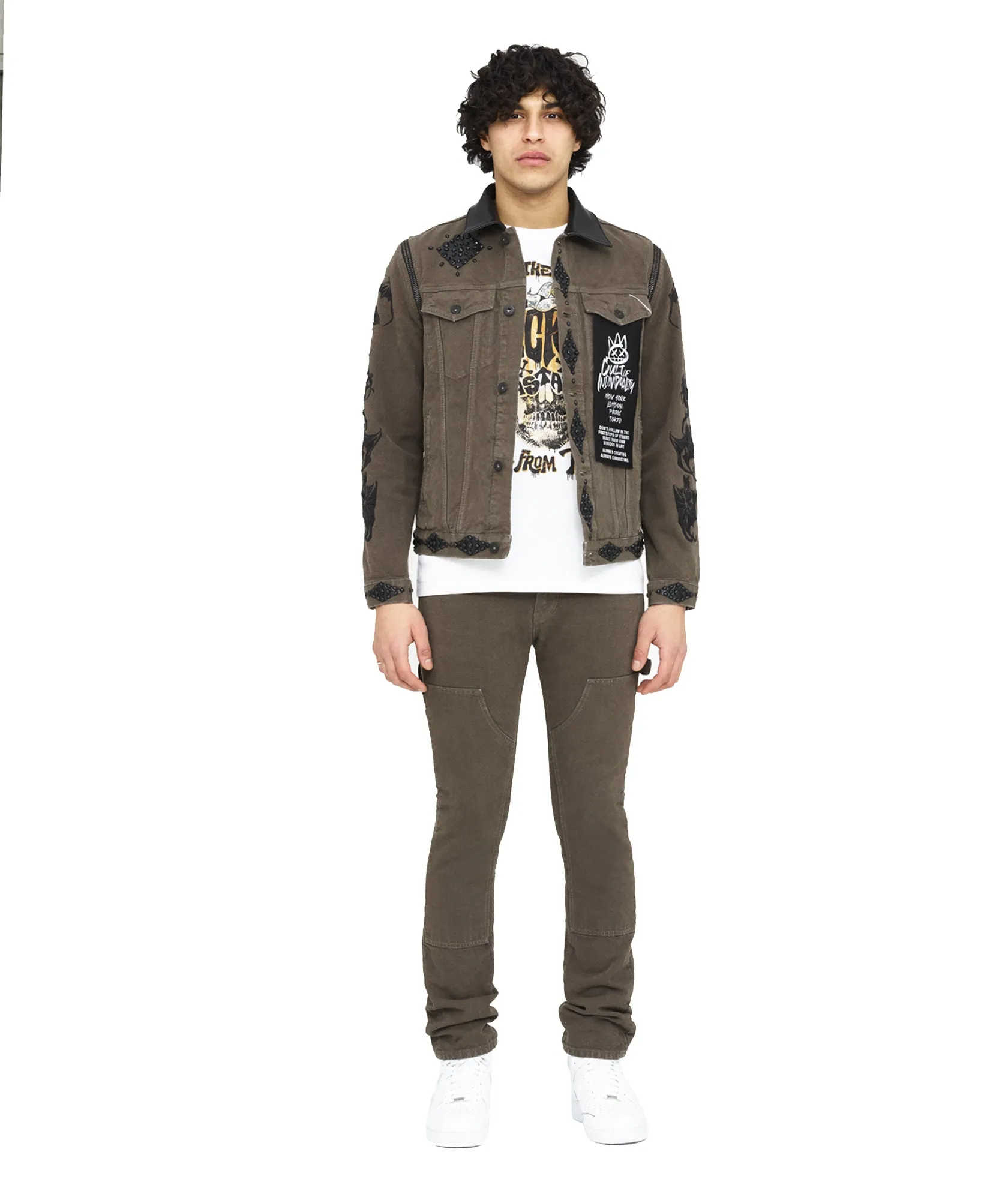 Essential Look Daytime Look ROCKER SLIM RIGID 'LUCKY BASTARD' IN ARMY GREEN