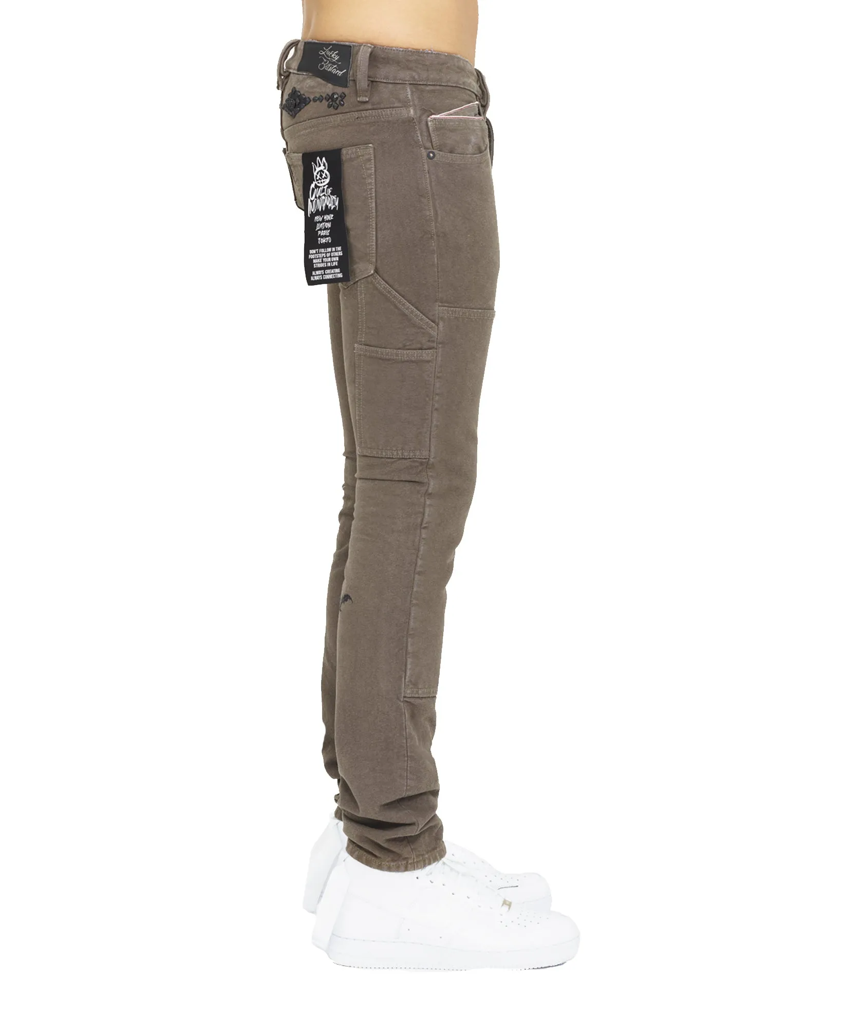 Daily Uniform ROCKER SLIM RIGID 'LUCKY BASTARD' IN ARMY GREEN
