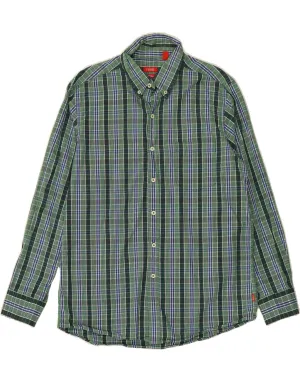 IZOD Mens Slim Fit Shirt Large Green Check Cotton handmade touch Eco-Friendly Choice