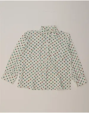 No Slip Shoulder Grips Odor Resistant VINTAGE Womens Shirt Blouse UK 18 XL White Floral