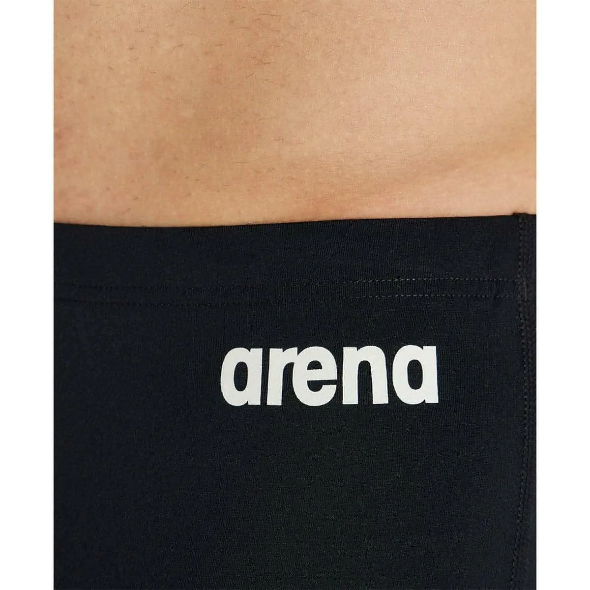 Poolside Fun Anti Slip Straps Arena Solid Mens Swim Shorts - Black