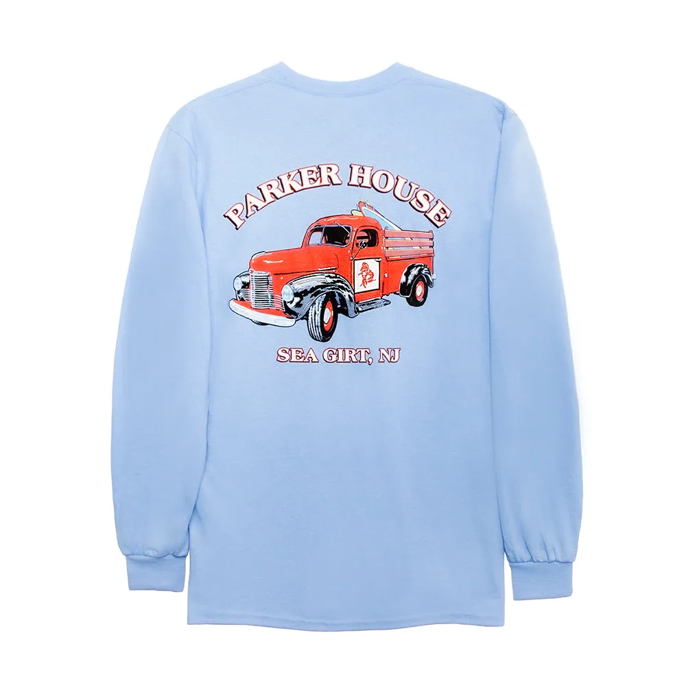 Truck Back Long Sleeve Shirt Easy to Style Dimensional Stability Weave