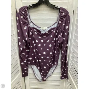 Bodysuit By Clothes Mentor In Floral Print, Size: Xl fashion blogger bodysuit