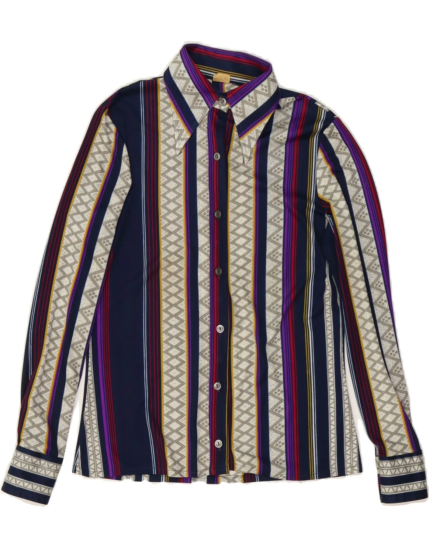 Personalized Touch VINTAGE Womens Shirt Blouse UK 12 Medium Multicoloured Striped