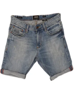 SUPERDRY Mens Slim Denim Shorts W32 Medium  Blue Foldable style
