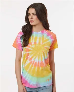 Essential Fit Dyenomite 200MS Multi-Color Spiral Tie-Dyed T-Shirt