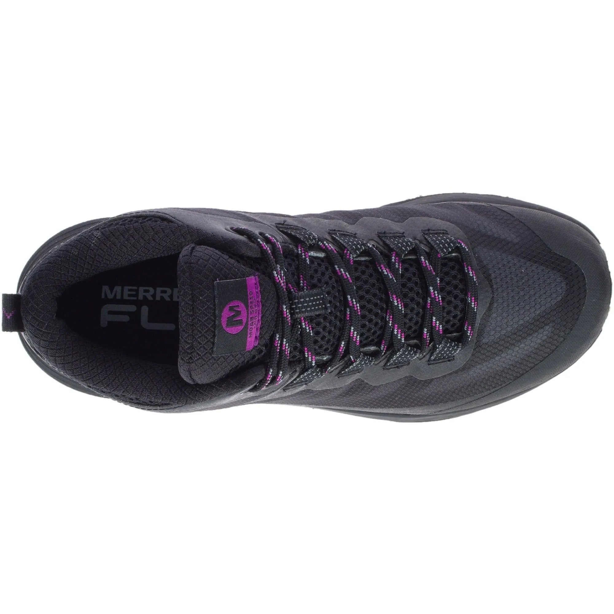 Steep Incline Merrell Moab Speed Mid GORE-TEX Womens Walking Boots - Black