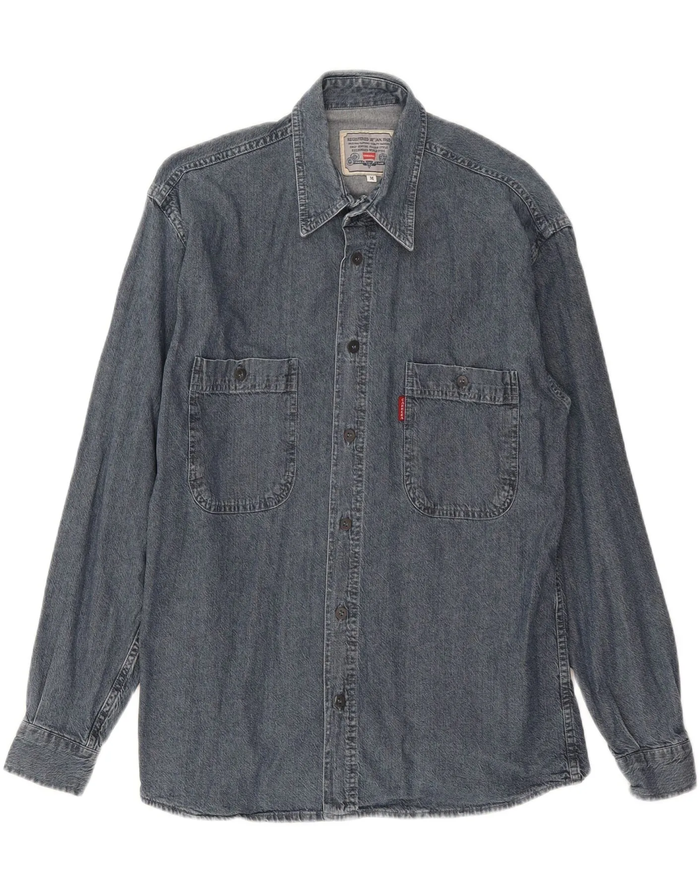 Trend-Driven CARRERA Mens Denim Shirt Medium Blue