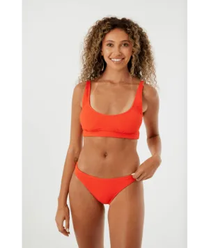 Roxy Aruba Hipster Full Bottom-Red High Coverage Back Panels