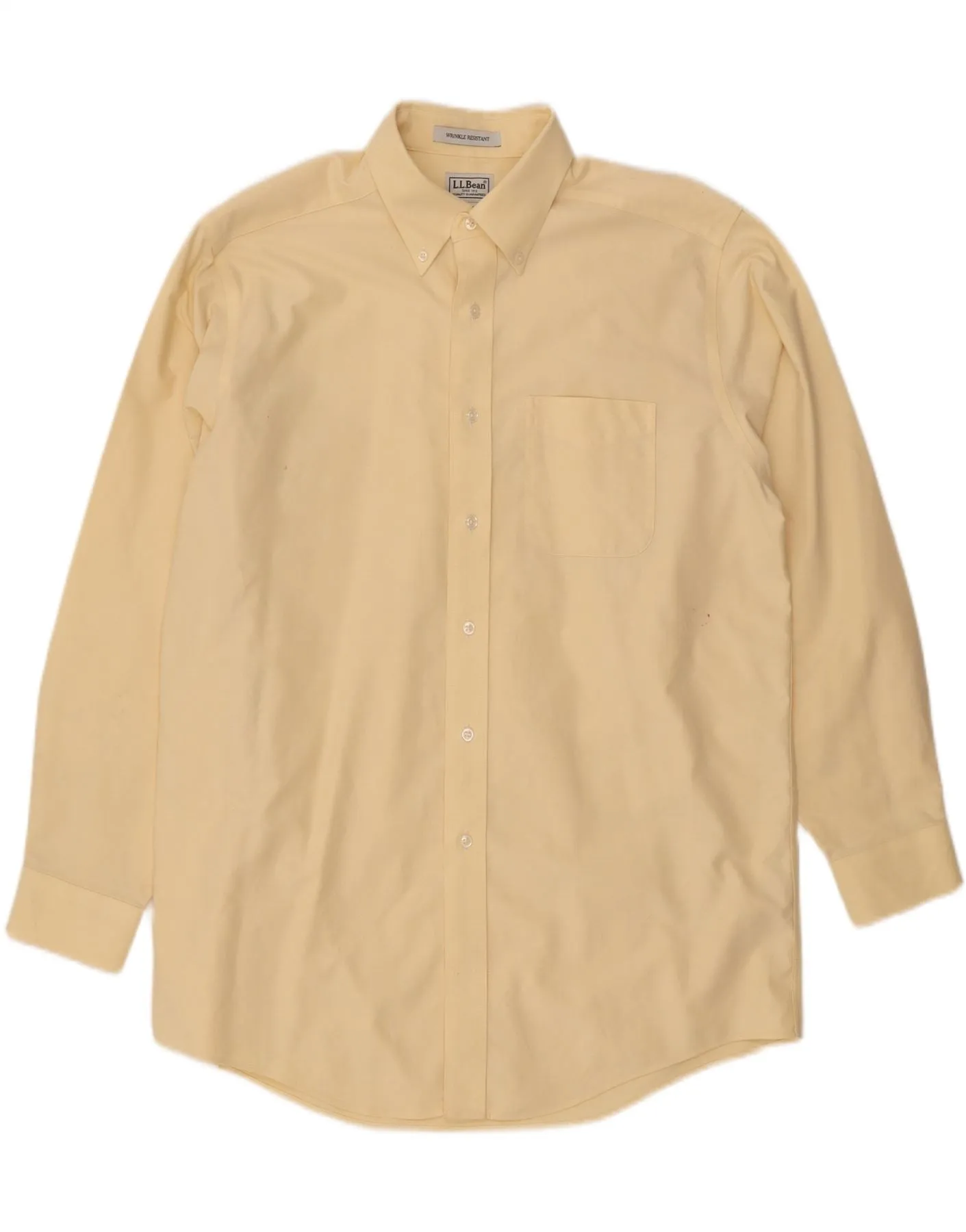 Fall Fashion L.L.BEAN Mens Shirt Size 16 Large Yellow Cotton