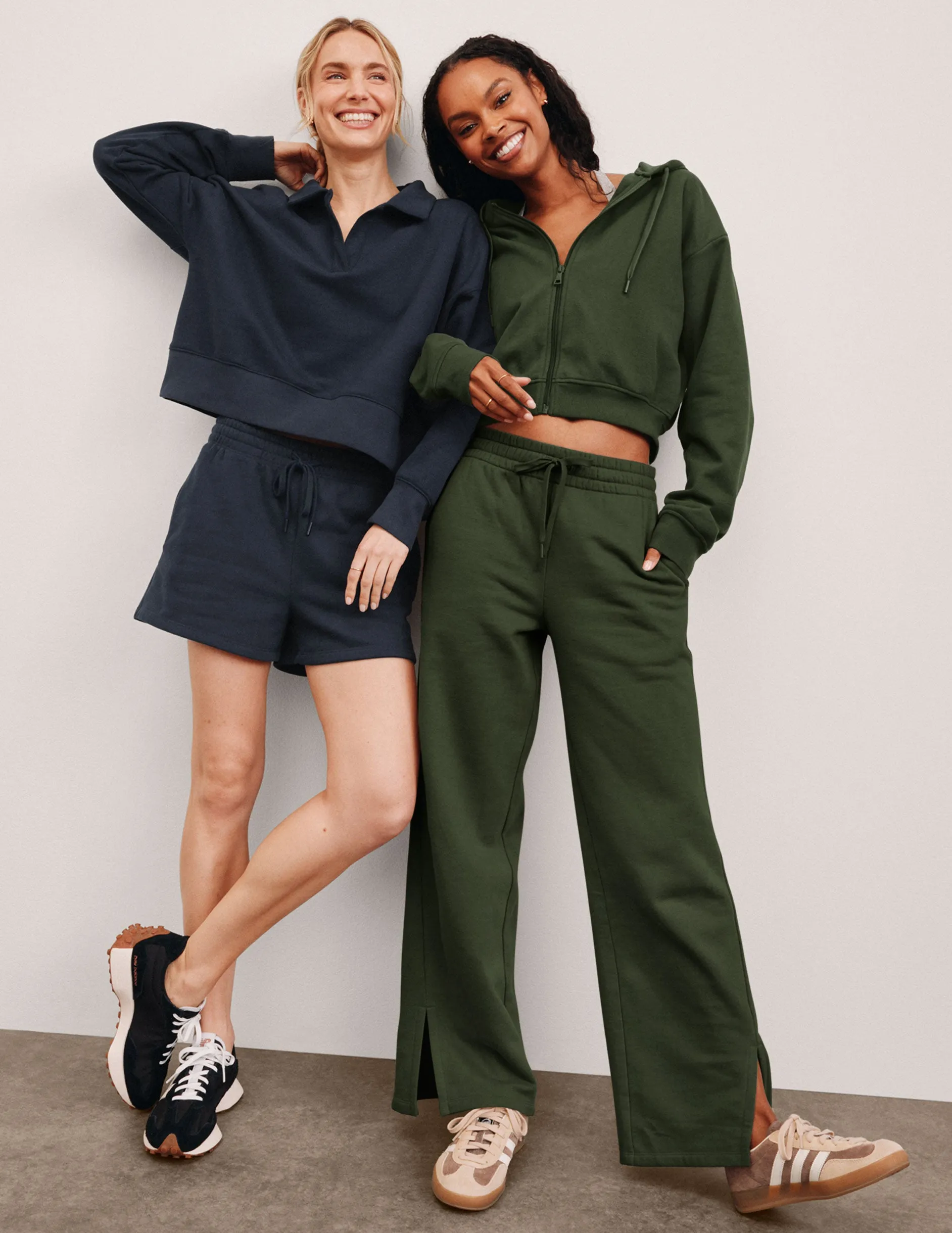 QuickReleaseFastenings Relaxed Design LuxeFleece Side Slit Wide Leg Pant