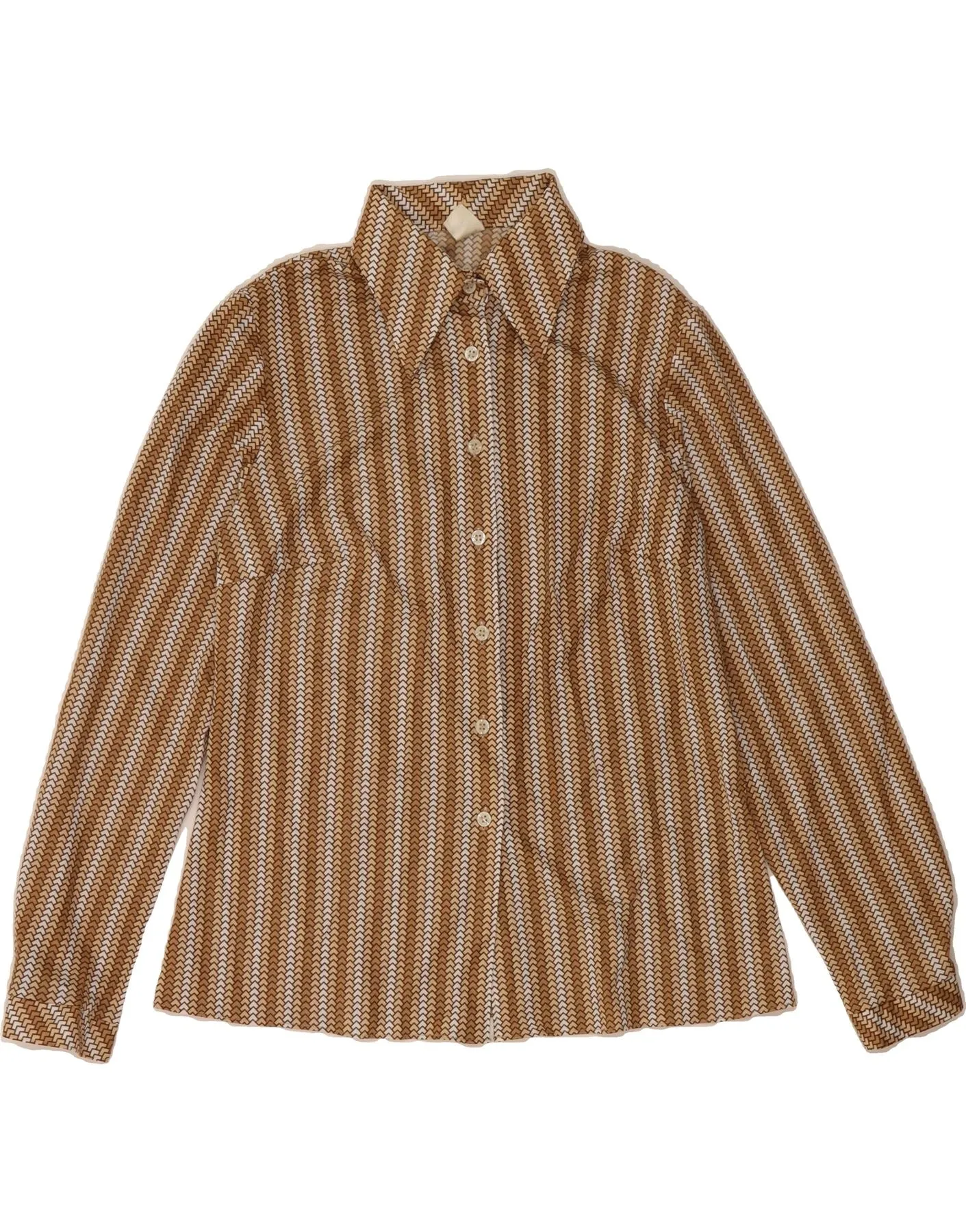 Evening Elegance C&A Womens Shirt EU 46 XL Brown Geometric Polyester