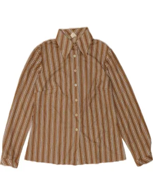 Evening Elegance C&A Womens Shirt EU 46 XL Brown Geometric Polyester