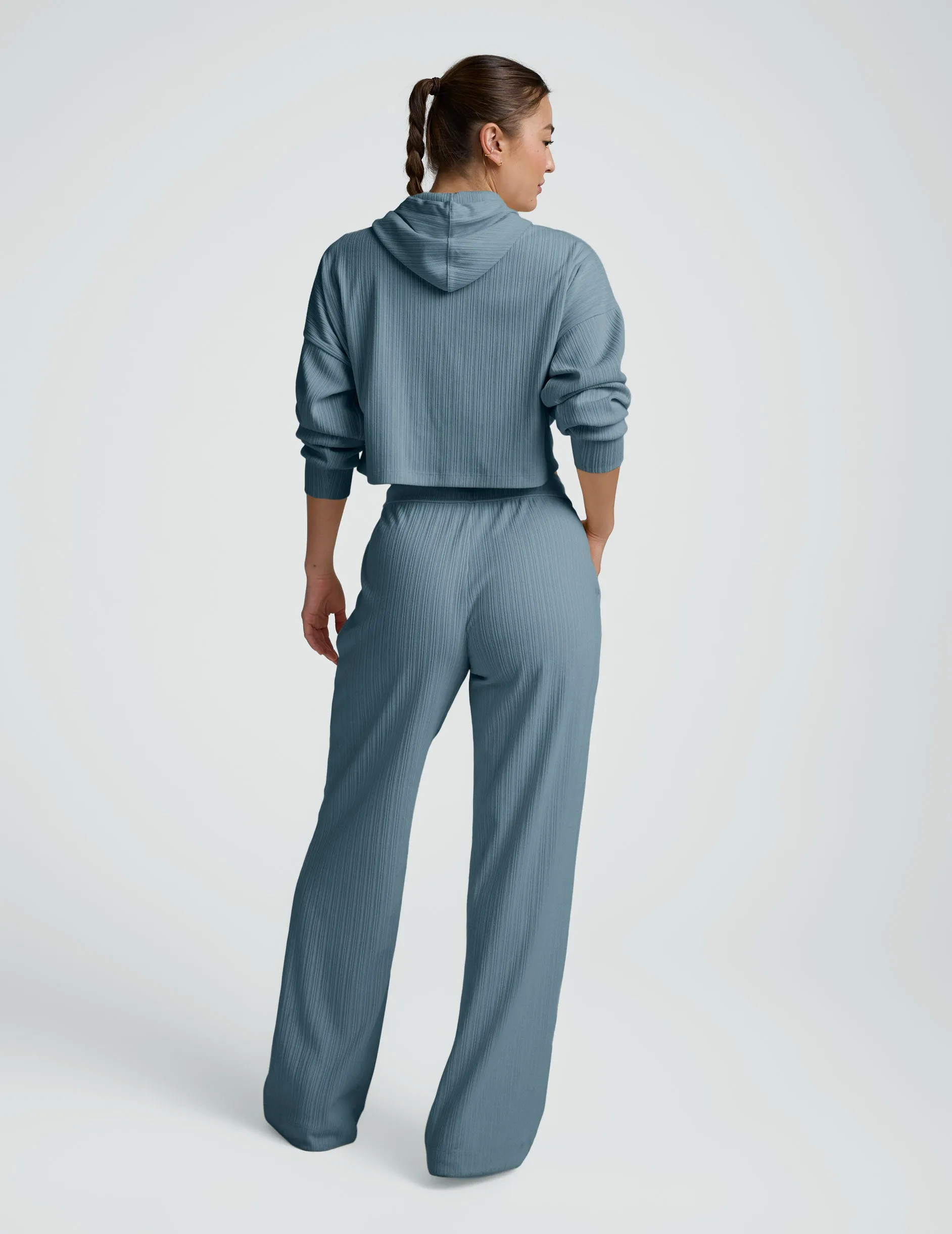 Flared bottom Breathe Easy Ribbed Wide Leg Pant