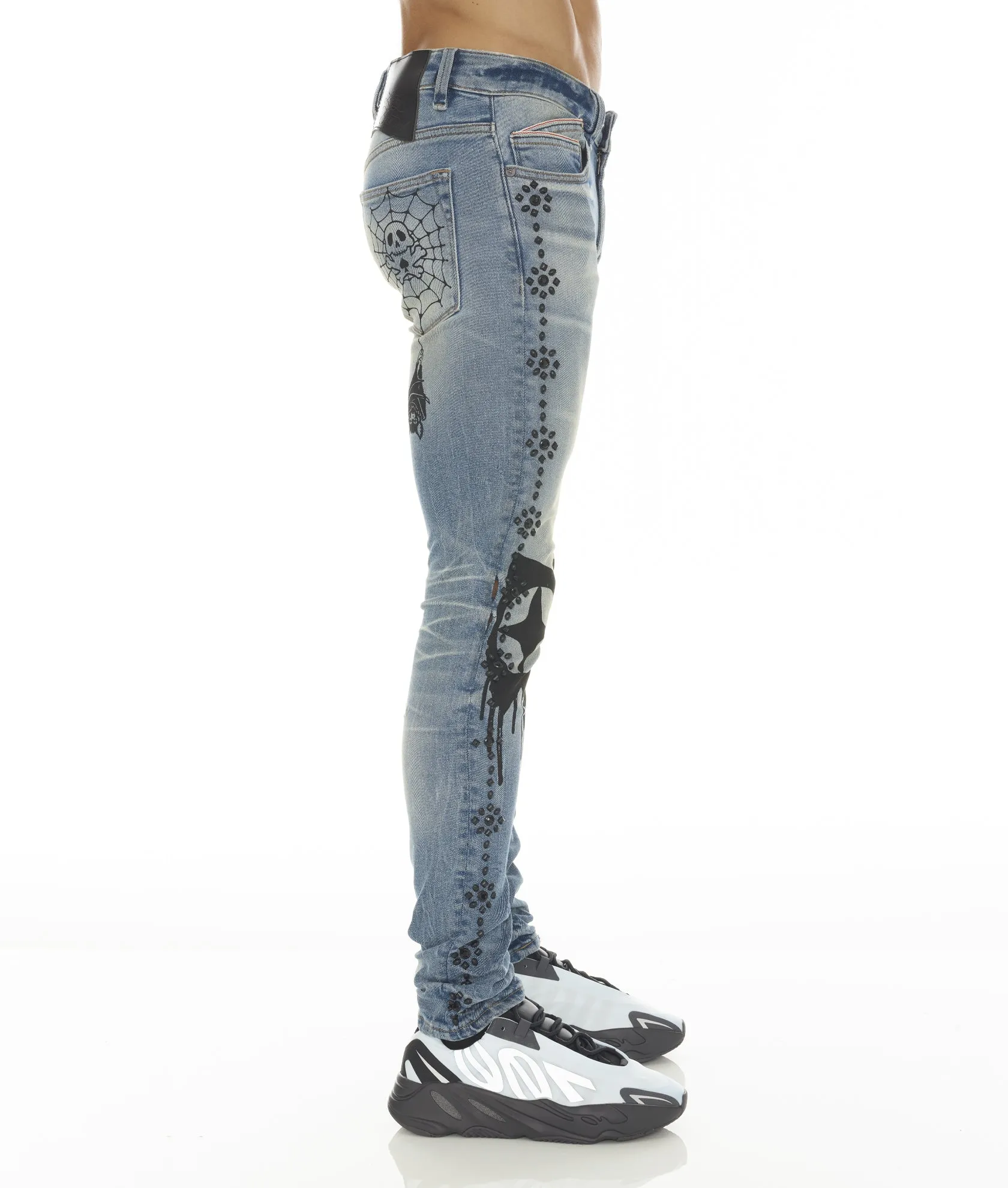 PUNK SUPER SKINNY IN ACID LUCKY BASTARD Durable Fabric