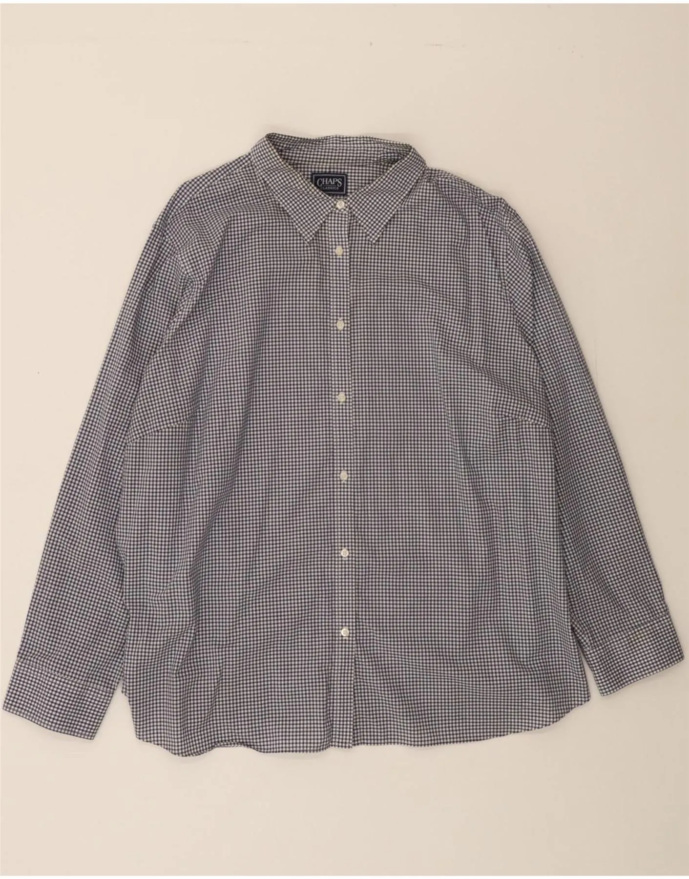 Vibrant Colors All-Ages Fit CHAPS Womens Shirt UK 22 3XL Navy Blue Gingham