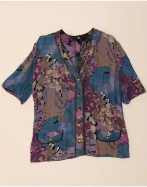 VINTAGE Womens Shirt Blouse UK 20 2XL Multicoloured Tie Dye Cozy Feel