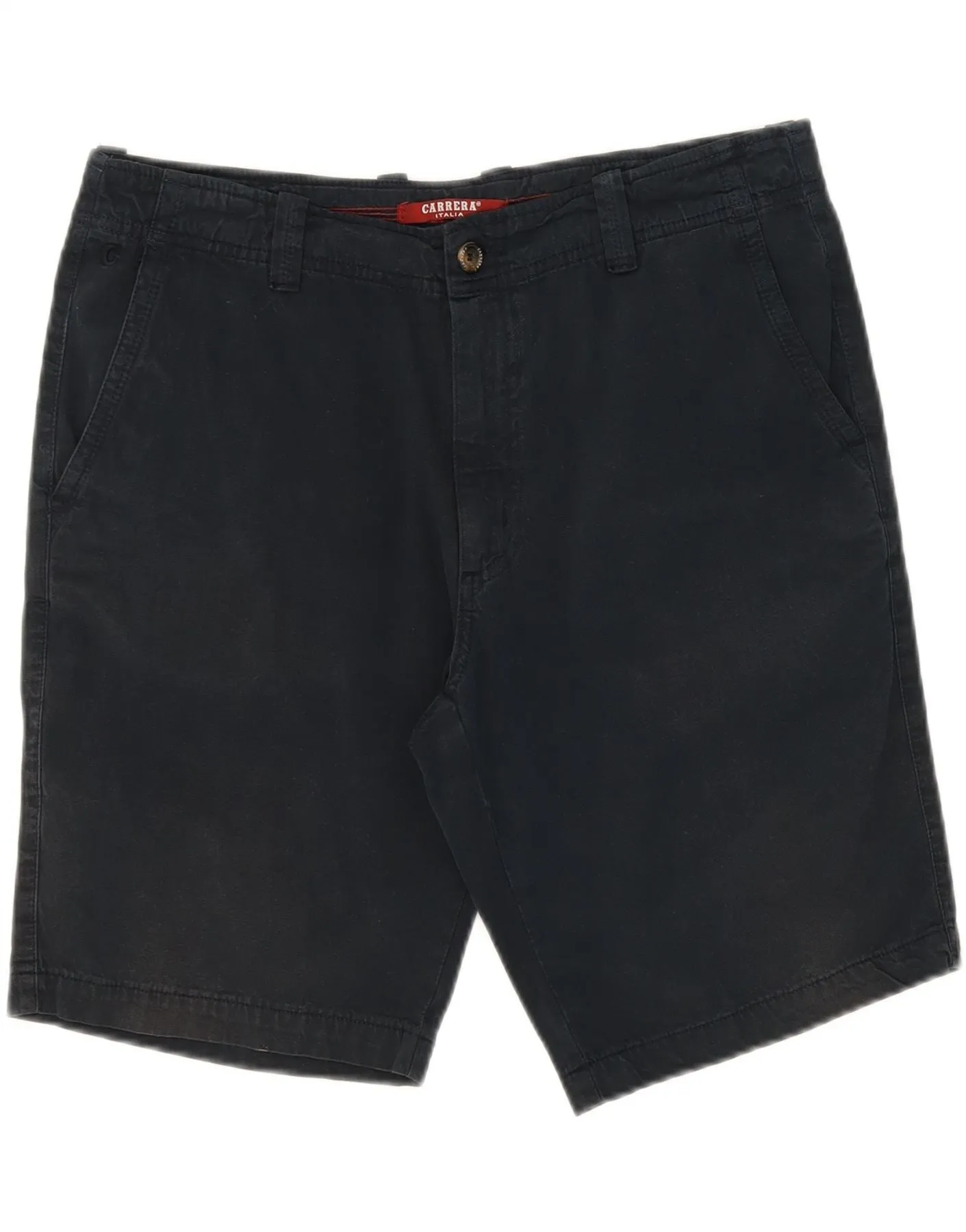 CARRERA Mens Chino Shorts W36 Large Navy Blue Cotton Stretch Fabric Minimal Finish