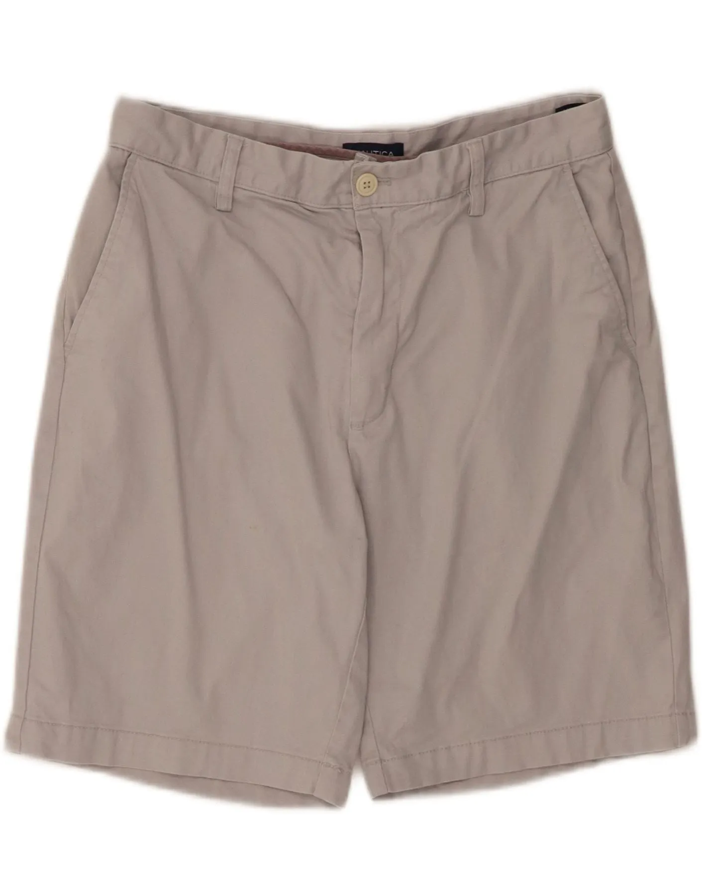 NAUTICA Mens Classic Fit Chino Shorts W33 Medium Grey Adaptive design Non Binding Waistline