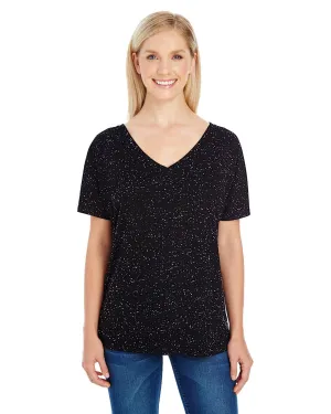 Threadfast Apparel 203FV Ladies' Triblend Fleck Short-Sleeve V-Neck T-Shirt Active Wear Stylish and Cozy