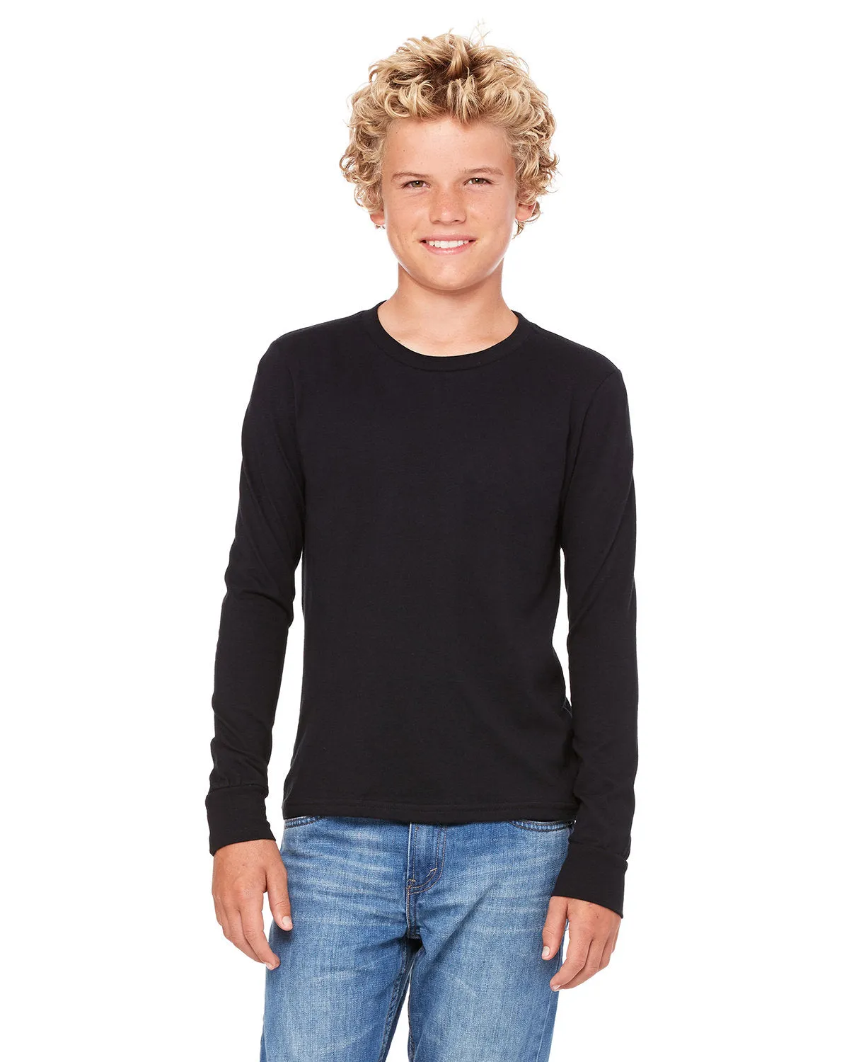 Bella   Canvas 3501Y Youth Jersey Long-Sleeve T-Shirt SunProtectionFabric