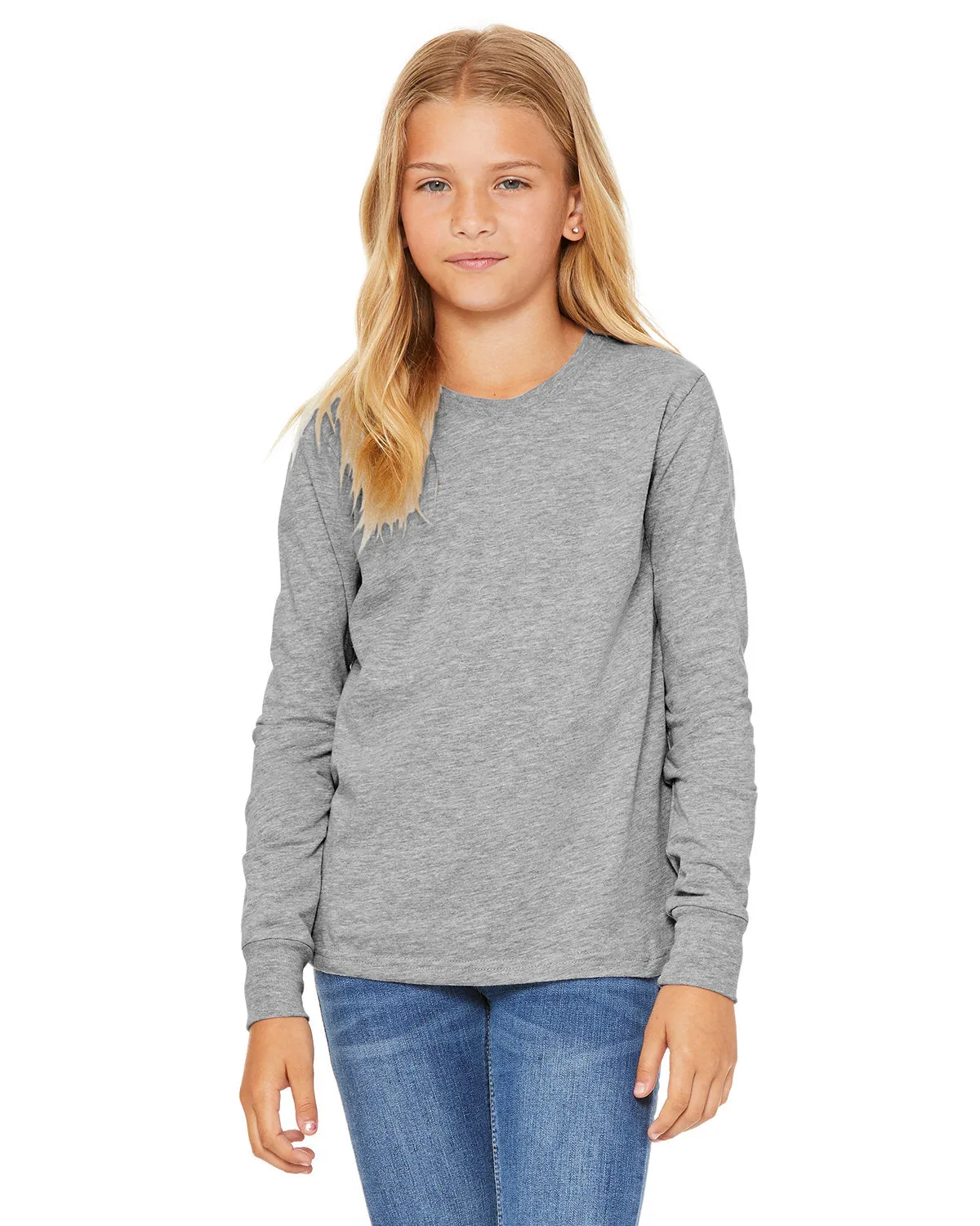 Anti Pilling Surface Bella   Canvas 3501Y Youth Jersey Long-Sleeve T-Shirt