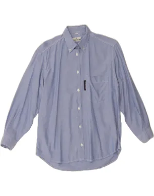 CERRUTI 1881 Womens Shirt UK 10 Small Blue Cotton Winter Fashion
