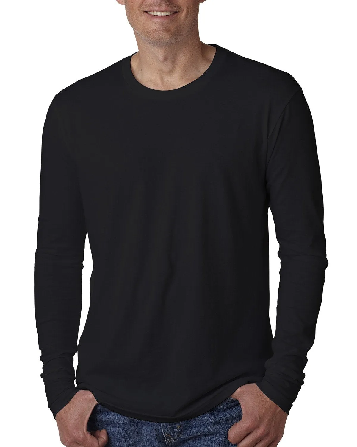 Fresh Outfit Style Next Level N3601 Men's Cotton Long-Sleeve Crew