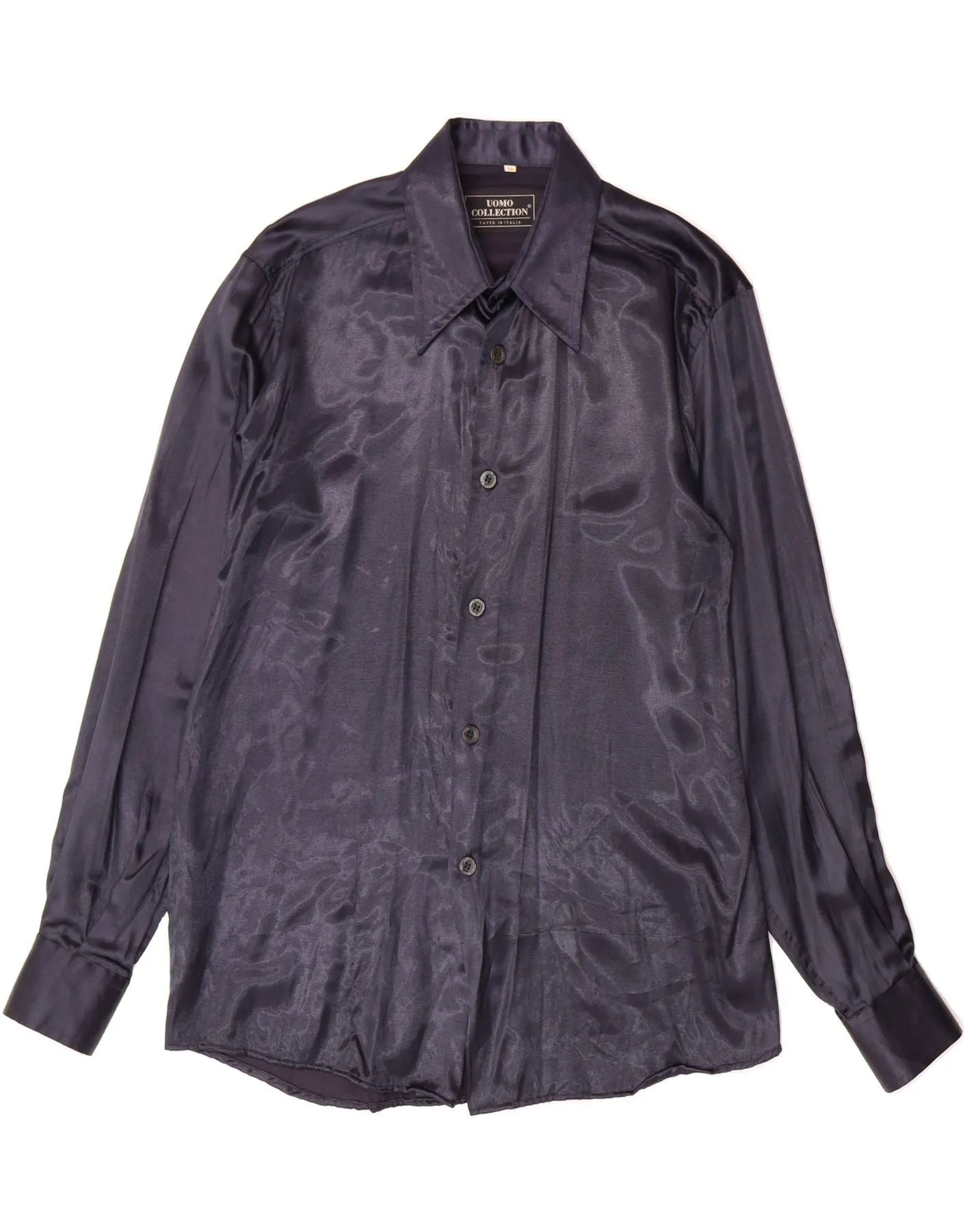 Cruise Collection COLLECTION Mens Shirt Medium Navy Blue Polyester