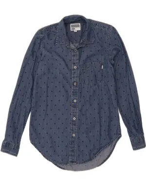 birthday celebration Odor Control Technology VANS Womens Denim Shirt UK 6 XS Blue Polka Dot Cotton