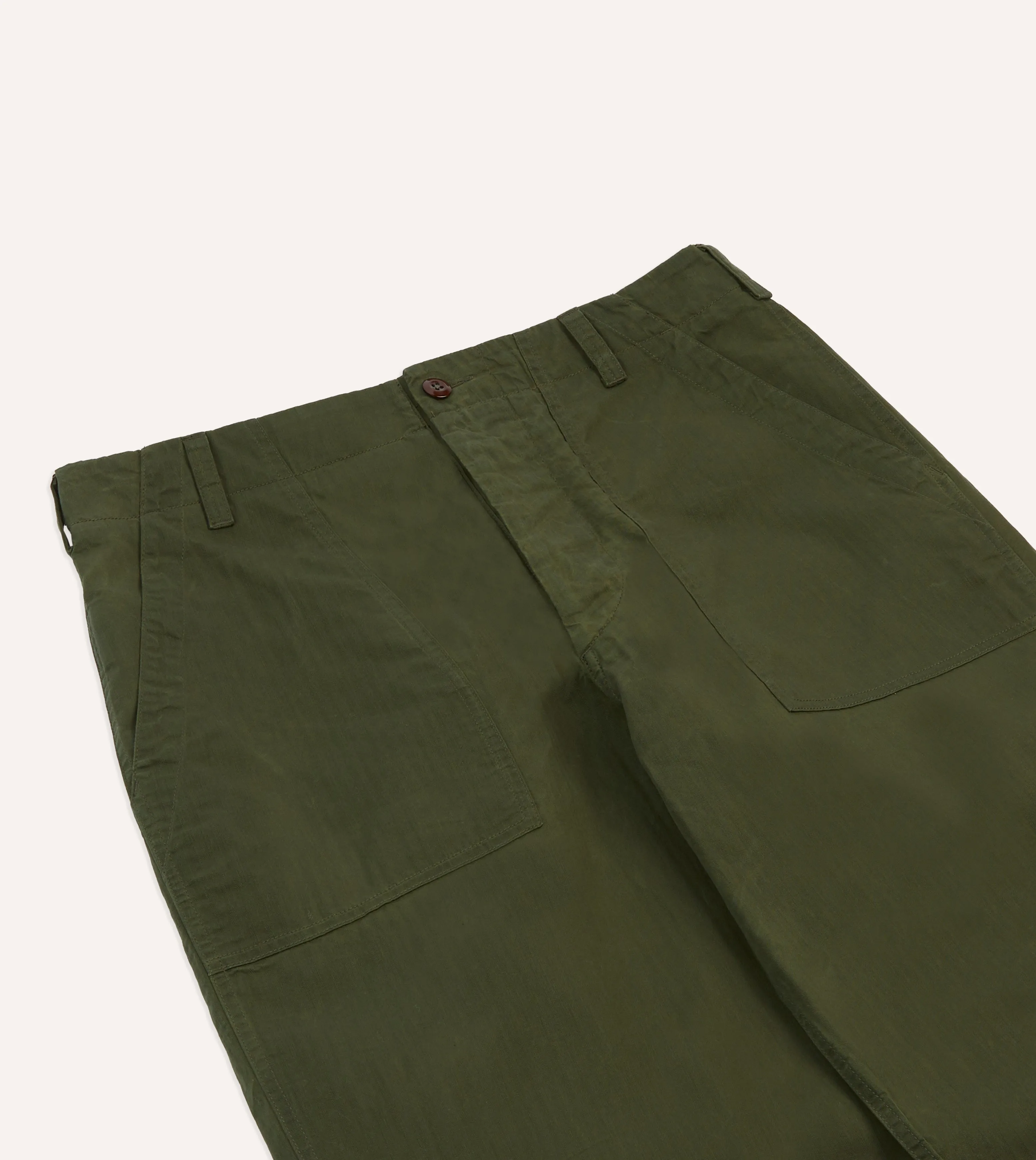 Drake??s and New Balance Waxed Herringbone Cotton Games Trousers Polished Style Seamless Pocket Integration