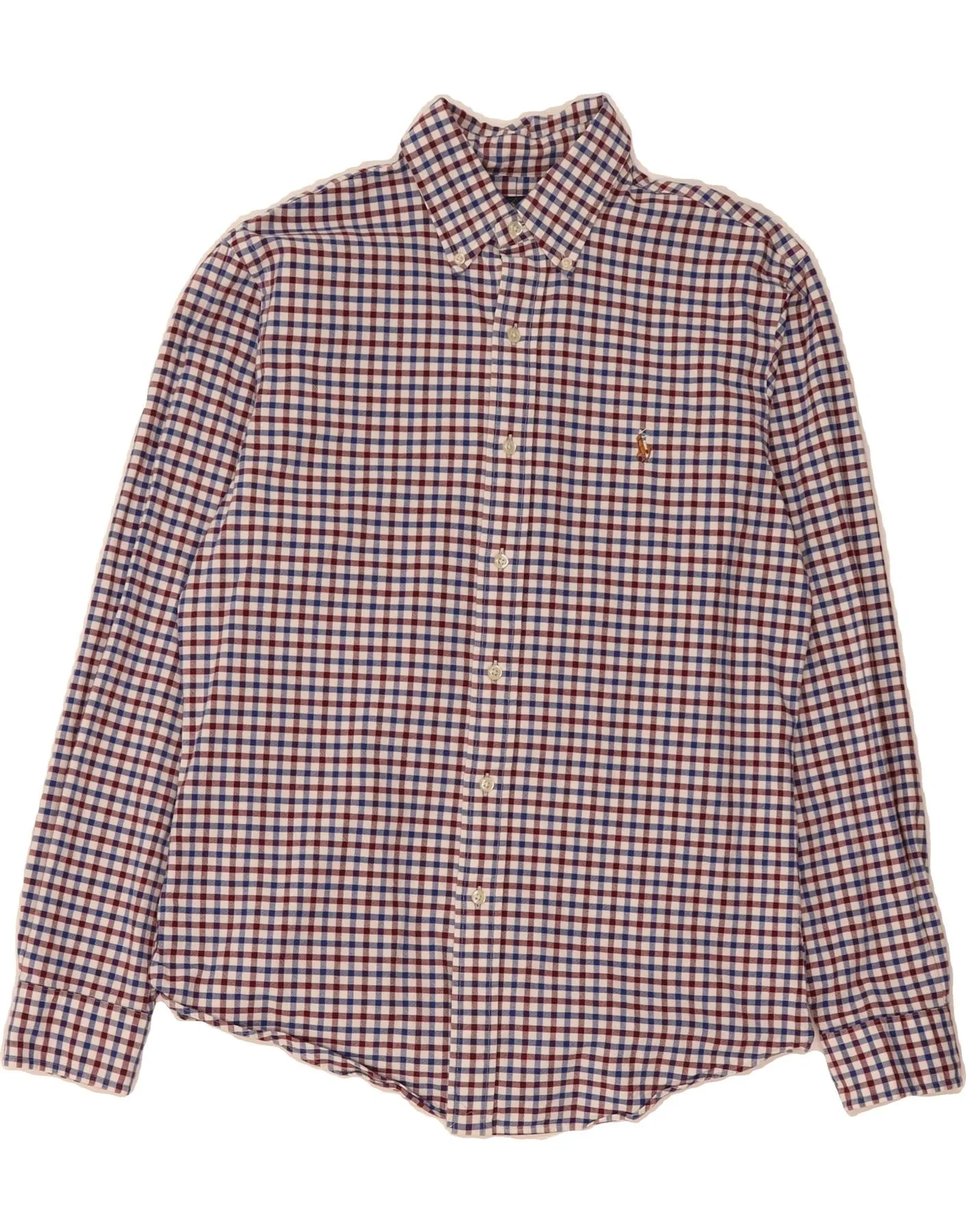 Social Meetup Minimalist Style RALPH LAUREN Mens Slim Fit Shirt Medium Multicoloured Gingham Cotton