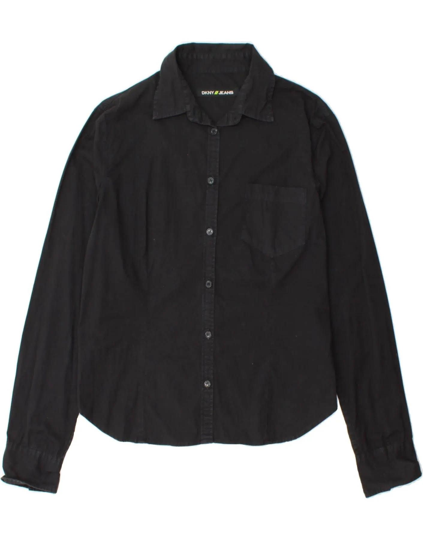 Layered Sleeve Cuffs City Exploration DKNY Womens Shirt UK 16 Large Black Cotton