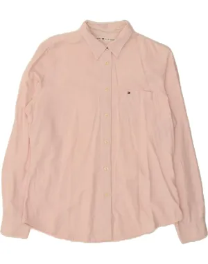 Bold Hue TOMMY HILFIGER Womens Shirt Large Pink Cotton