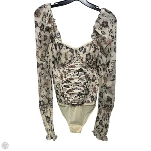 Brunch Date Bodysuit By Free People In Floral Print, Size: XS green bodysuit basic bodysuit