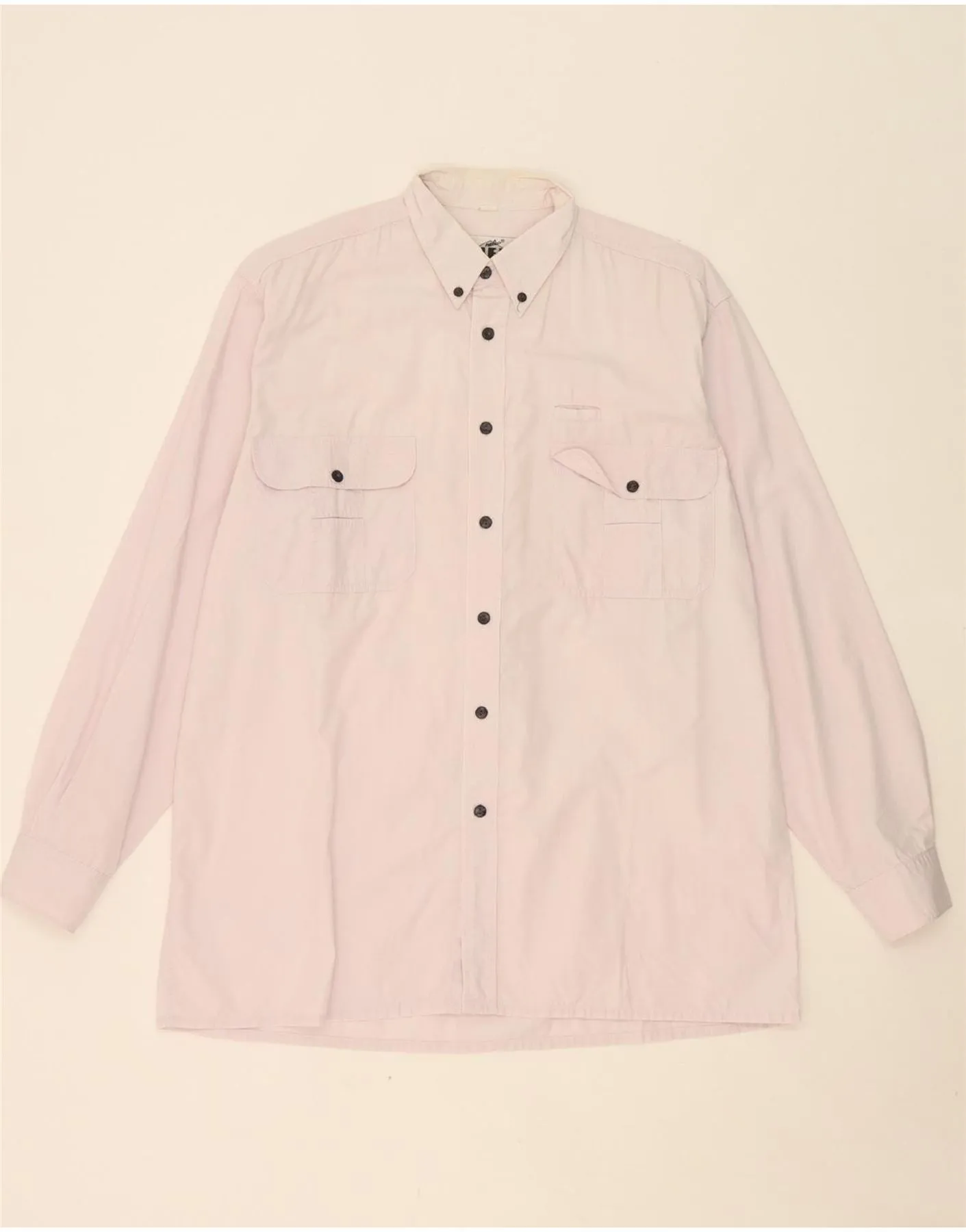 VINTAGE Mens Shirt Large Pink Cotton Camouflage Print
