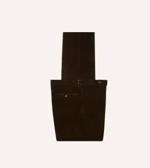 Business Design Sleek and Smart Brown Mid-Wale Corduroy Single Pleat Trouser