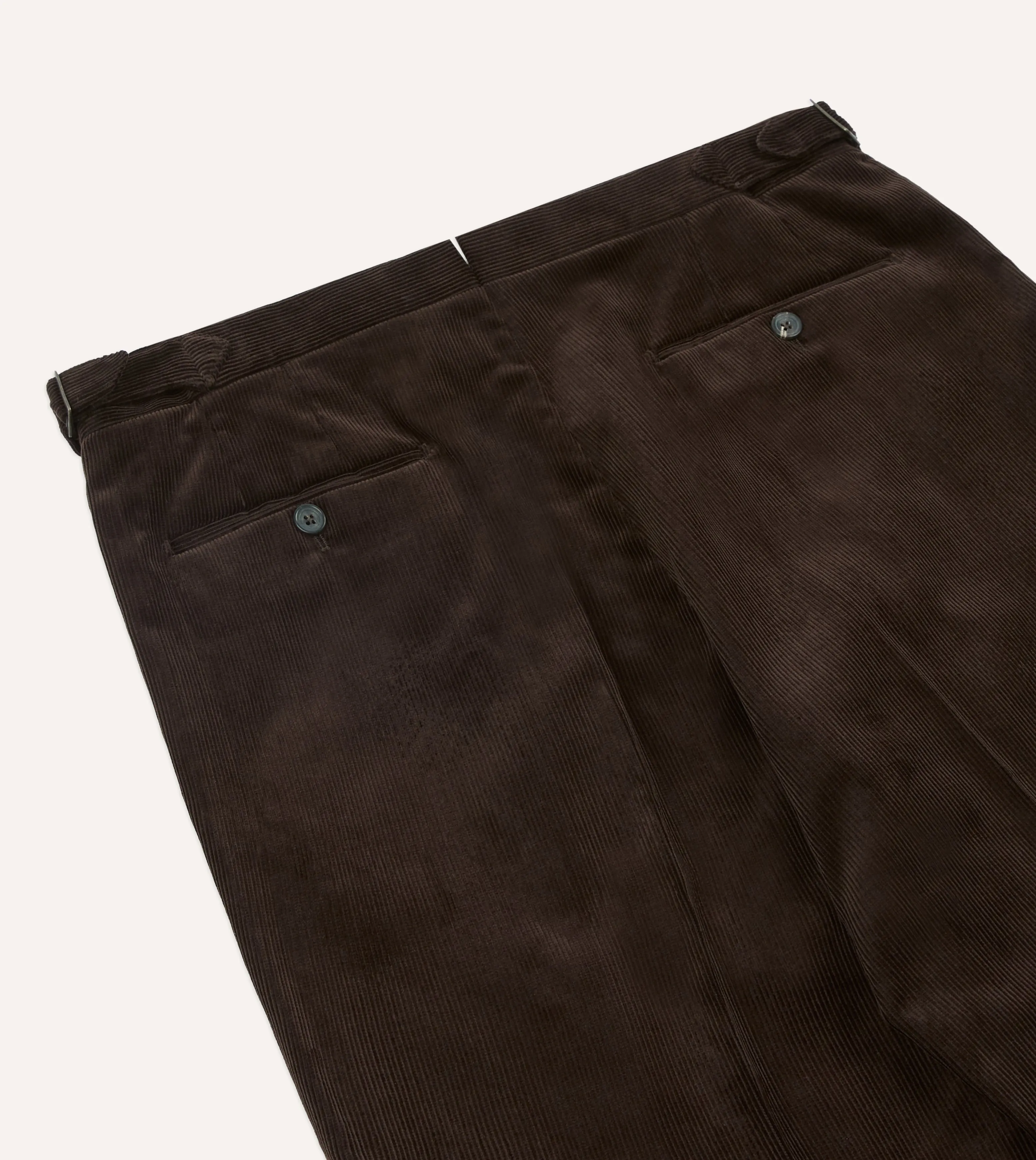 Brown Mid-Wale Corduroy Single Pleat Trouser Smart Comfort Comfortable Business