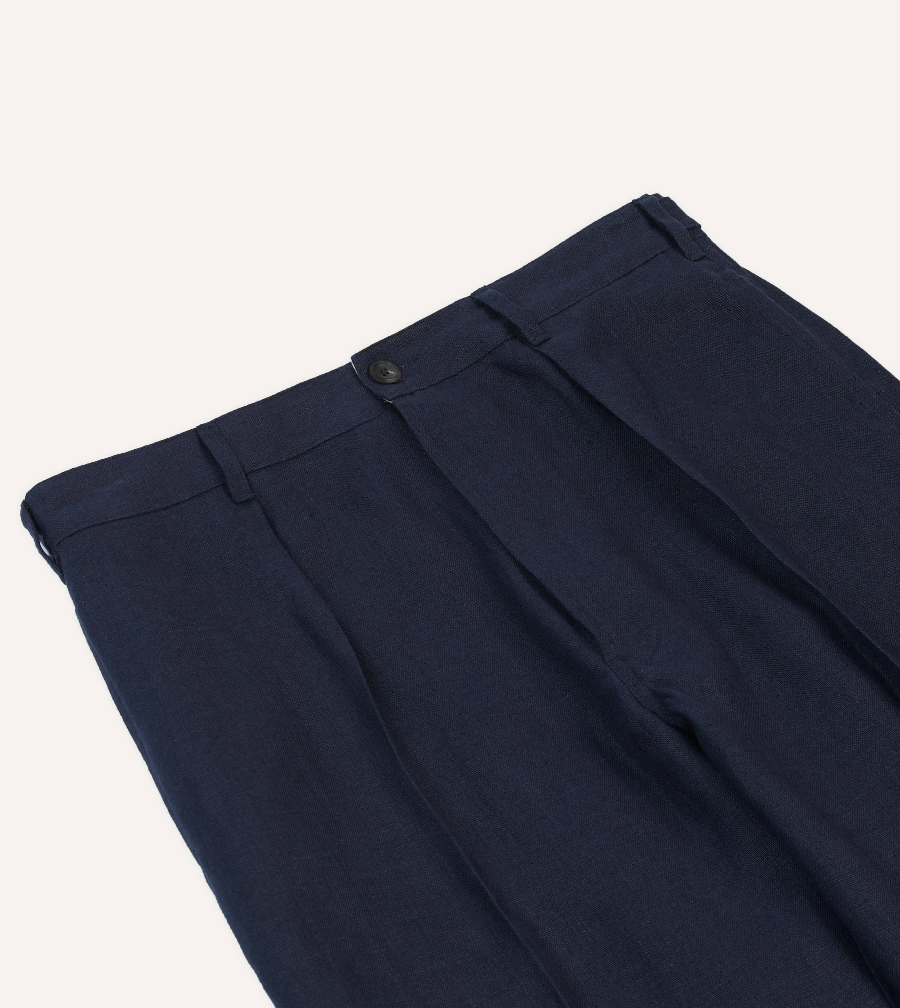 Navy Antique Linen Games Trousers Formal Style Elegant Business Style