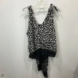 Bodysuit By Free People In Black & Cream, Size: Xl seamless bodysuit performance bodysuit