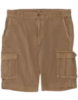 Double Layered Hem Smooth Flatlock Seams TOMMY HILFIGER Mens Cargo Shorts W32 Medium Beige Cotton