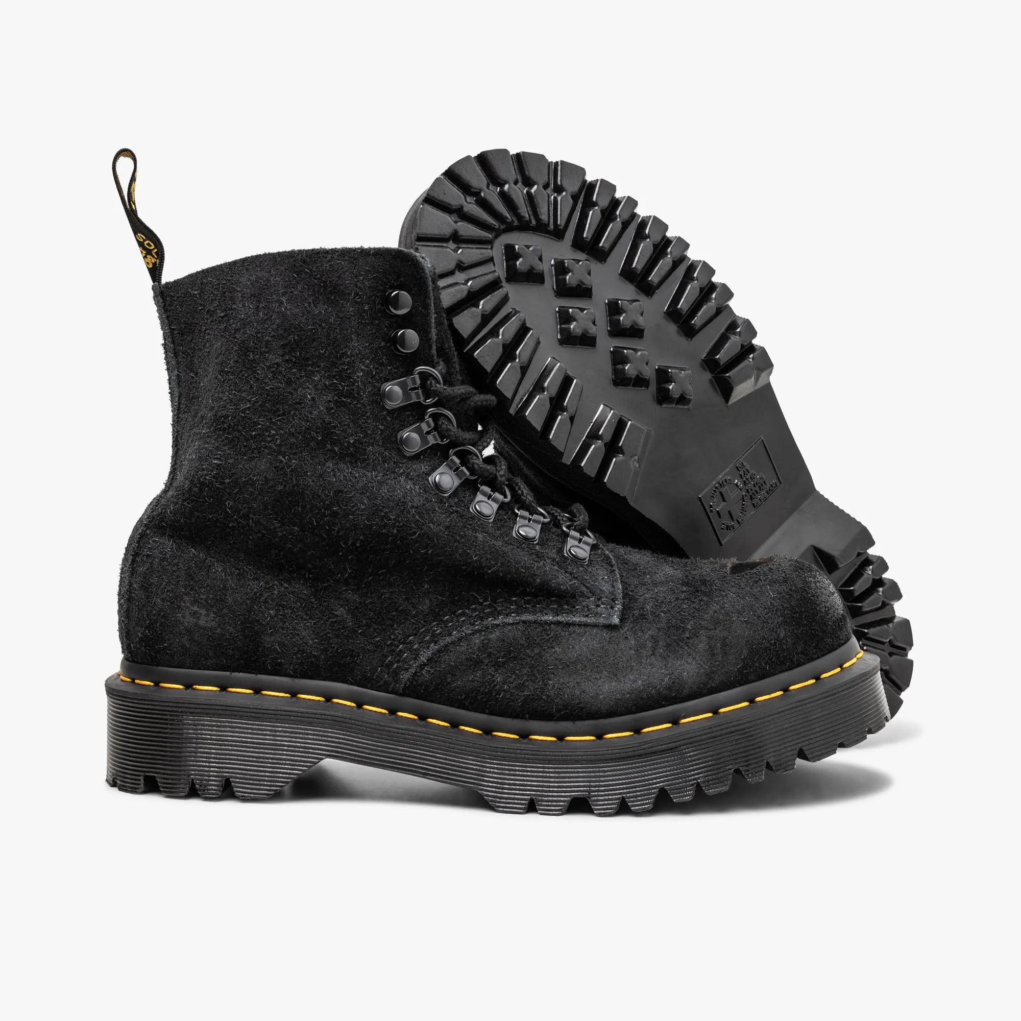 buckle Rain Ready Dr. Martens 1460 Hairy Suede / Black