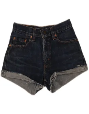 LEVI'S Womens 550 Denim Shorts W25 XS Navy Blue Fashionable Pick